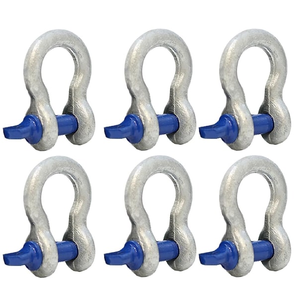 Boxer Tools Forged Anchor Shackle 5/16-in.Heavy Duty Forged Steel - Load Capacity up to 3/4 Ton, 6PK FH409-516 - main